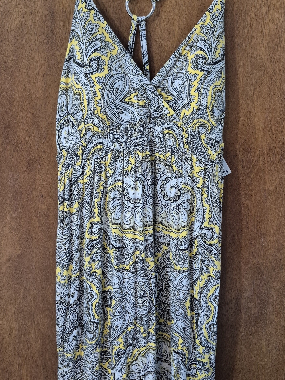 INC International Concepts Yellow & Black Paisley Halter Top